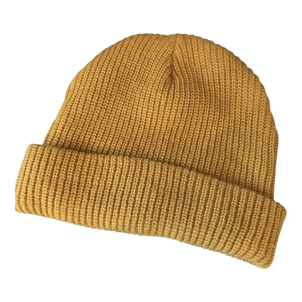 Figs Beanie Hat Knit Yellow Unisex Minimalist Gorpcore Workwear Medical Outdoors